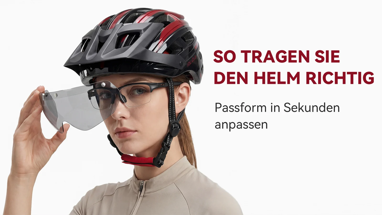 RLQA cycling helmet with removable visor
